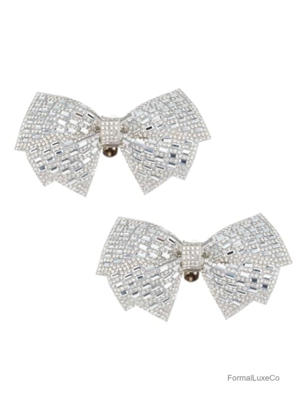 Rhinestone Bow Shoe Clips Removable Buckle Wedding Bridal Shoe Decor